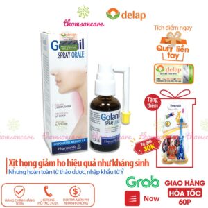 Xịt giảm ho đau họng Golanil Spray Orale chai 30ml - ngăn ngừa viêm họng từ thảo dược cho người lớn