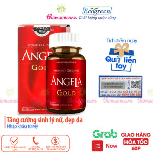 Sâm Angela Gold - Hỗ trợ bổ sung nội tiết tố cải thiện Sức khỏe, Sắc đẹp và Sinh lý nữ - Hộp 60 viên - Có tem tích điểm, Thomsoncare